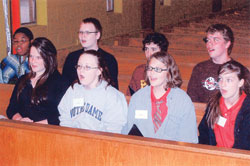 Choir members of the Greater Indianapolis Catholic Youth Chorale and Chamber Ensemble practice on the first and third Wednesday of each month at St. Gabriel the Archangel Church, 6000 W. 34th St., in Indianapolis. (Submitted photo) 