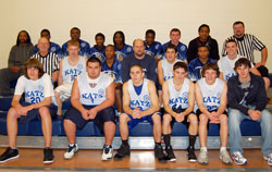 Members of the CYO high school basketball team from Good Shepherd Parish in Indianapolis pose with the team from Damar Services Inc. after their game on Jan. 4. The Good Shepherd team served as mentors this season for the Damar team, which played in the CYO high school league for the first time this year. (Submitted photo)