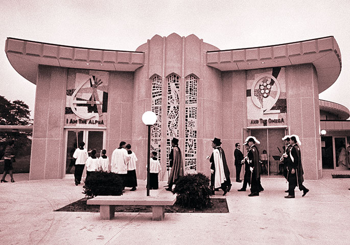 This photo shows a flag raising event at St. Mary School in North Vernon. Though no date is given on the photo, it could depict celebrations related to the dedication of the school building by Bishop Denis O’Donoghue, former auxiliary bishop of Indianapolis, on June 21, 1908. St. Mary Parish was founded in 1861, and the school continues to operate in the building shown in this photograph.