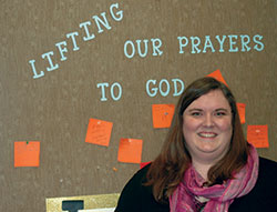 Her work toward leading her students closer to God has led Elizabeth “Libby” Wright Saldanha of Holy Family School in New Albany to be this year’s recipient of the Saint Theodora Excellence in Education Award, the highest honor for a Catholic educator in the archdiocese. (Photo by John Shaughnessy)