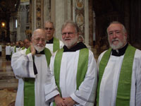 Priests from the archdiocese preparing to celebrate the Canonization Mass